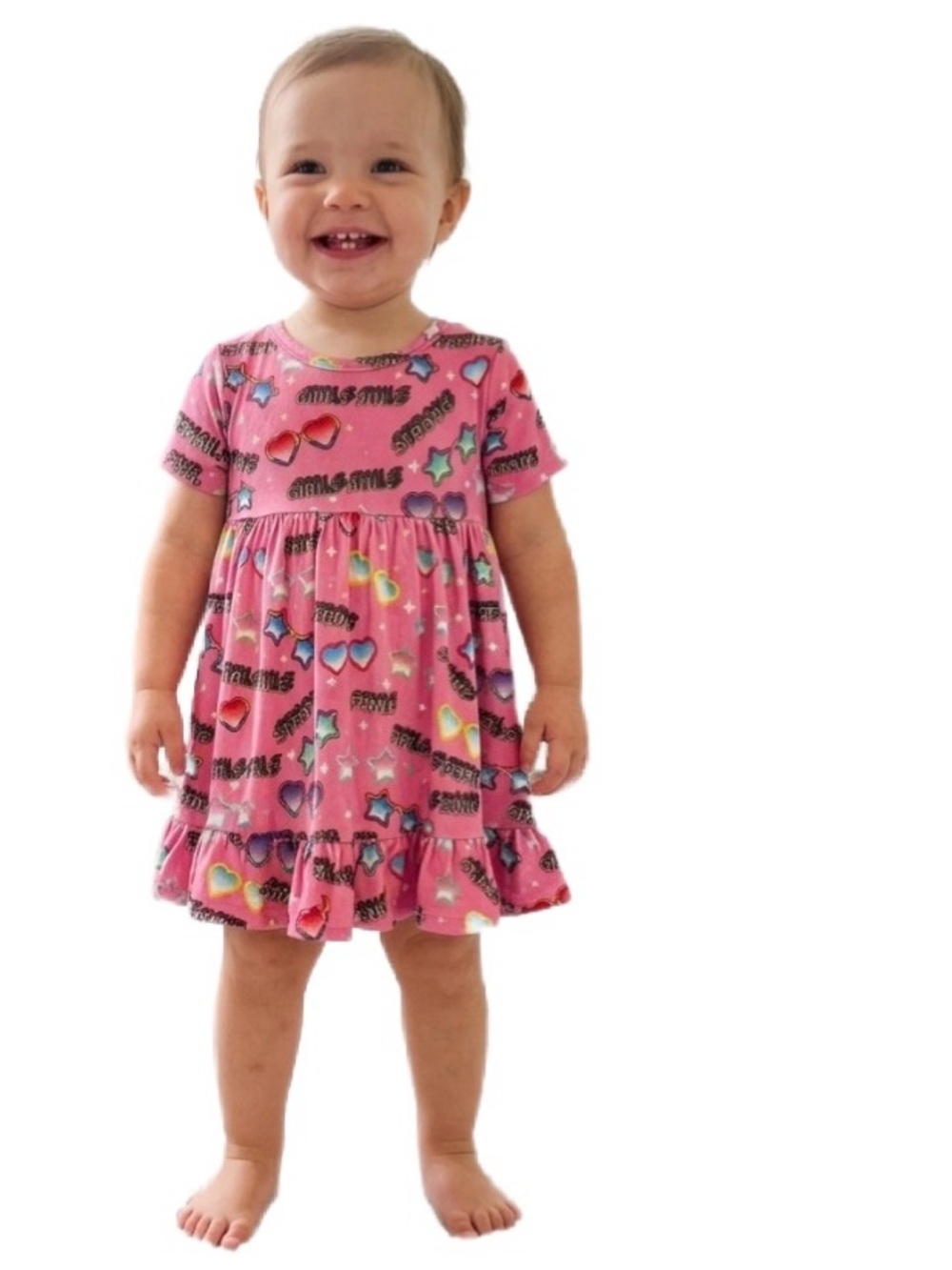 Posh Peanut “Girls Rule”Twirl Skirt Bodysuit Smart, Strong, Size 18-24 Months